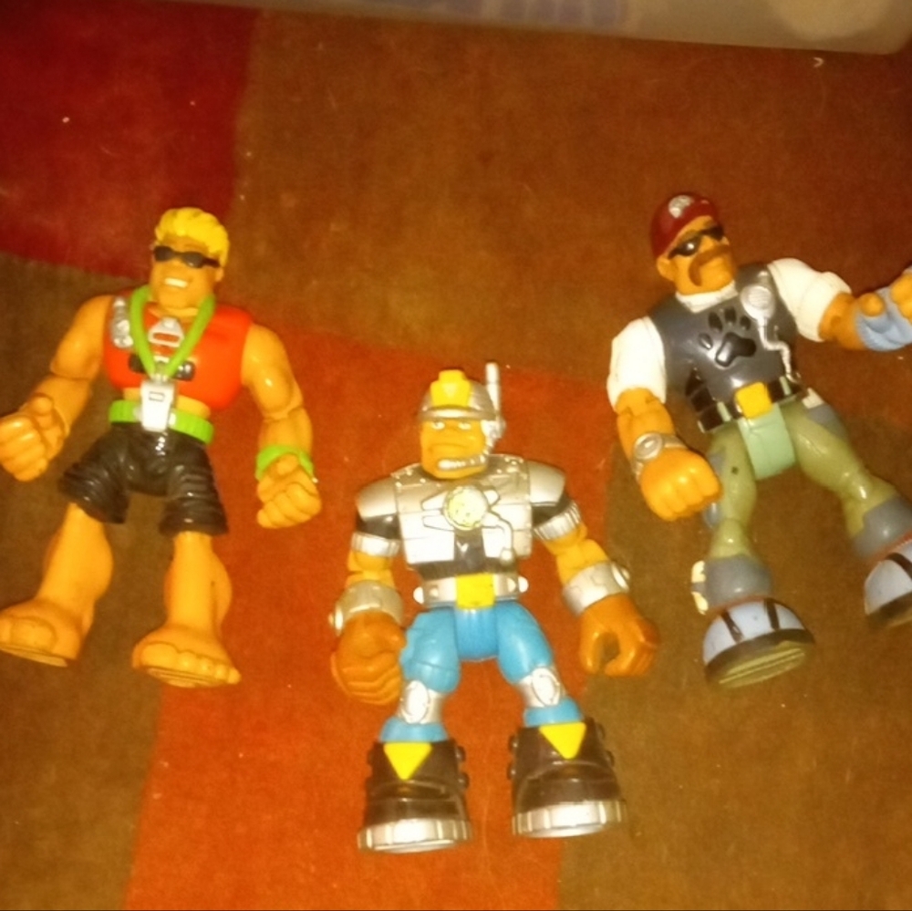 Mattel Action Figures - Red, Silver, Black